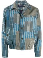 Natural Selection Patchwork Print Shirt Jacket - Blue