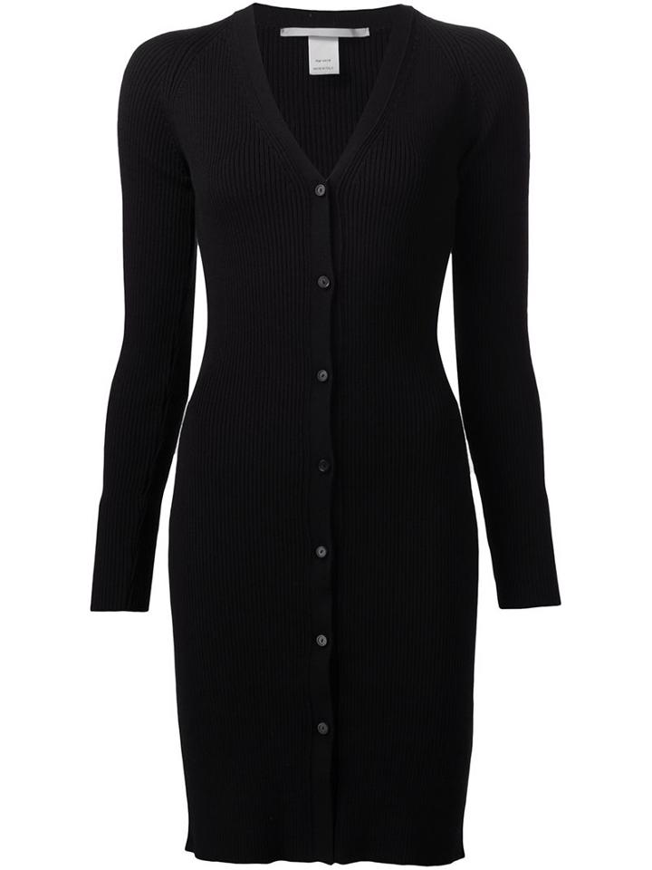 Rosetta Getty Long Ribbed Cardigan, Women's, Size: Small, Black, Merino