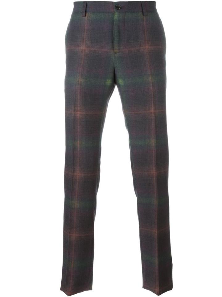 Etro Plaid Trousers, Men's, Size: 52, Acetate/viscose/wool