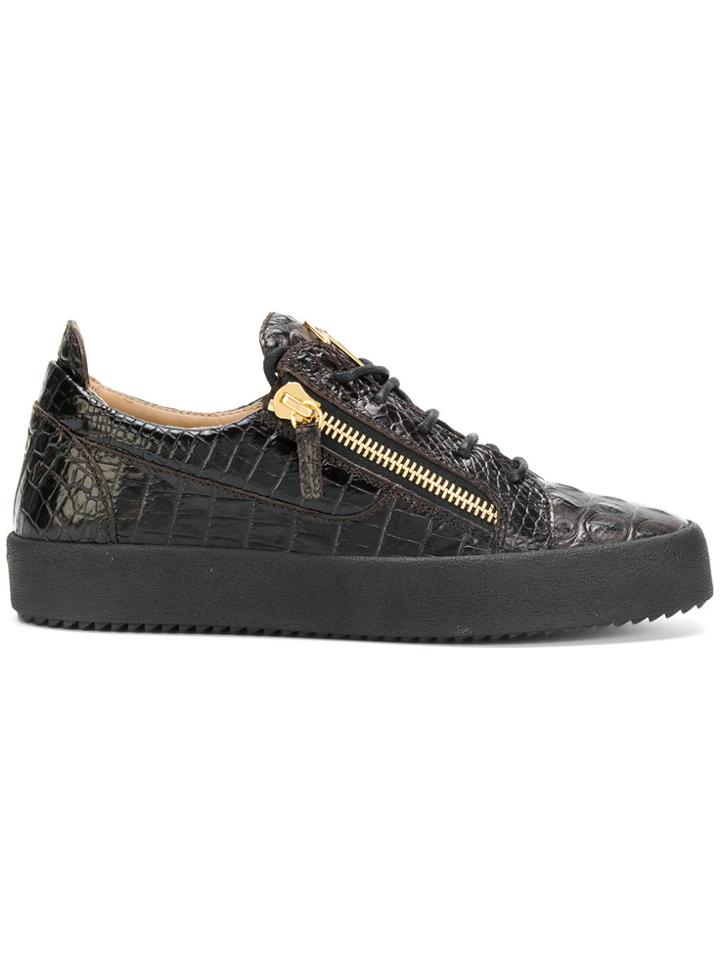 Giuseppe Zanotti Design Brown Croc Frankie Sneakers