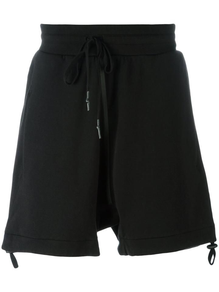 11 By Boris Bidjan Saberi Drawstring Details Sweatshorts, Men's, Size: Small, Black, Cotton/spandex/elastane/polyimide