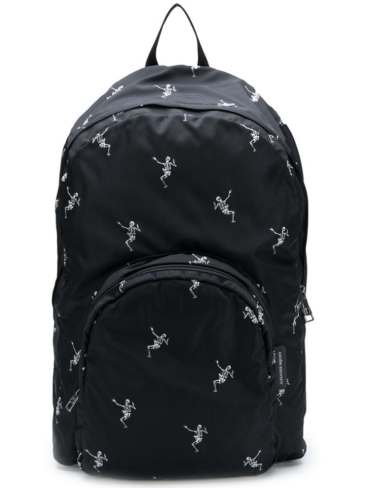 Alexander Mcqueen Dancing Skeleton Print Backpack - Black