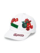 Dolce & Gabbana Kids Floral-appliquéd Baseball Cap - White