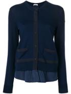 Moncler Flared Back Knitted Cardigan - Blue