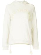 The Upside Shearling Embroidered Logo Hoodie - White