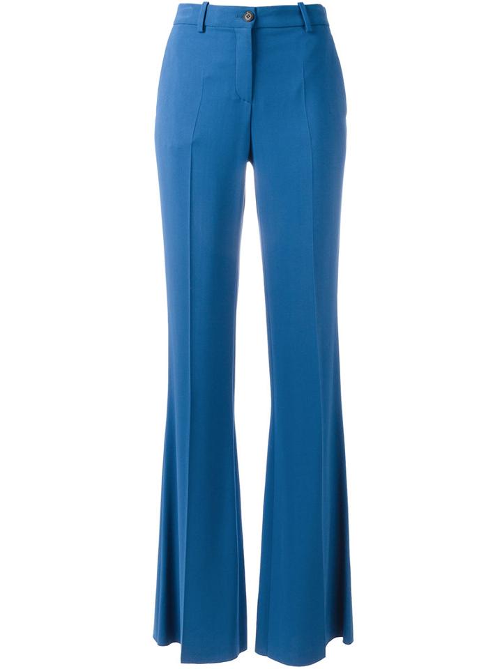 Roberto Cavalli Flared Trousers, Women's, Size: 44, Blue, Viscose/spandex/elastane