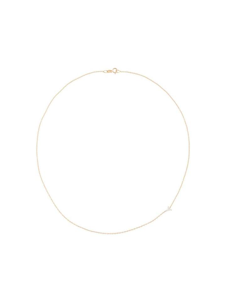 Lizzie Mandler Fine Jewelry 18kt Gold Floating Triangle Diamond Necklace, Women's, Metallic