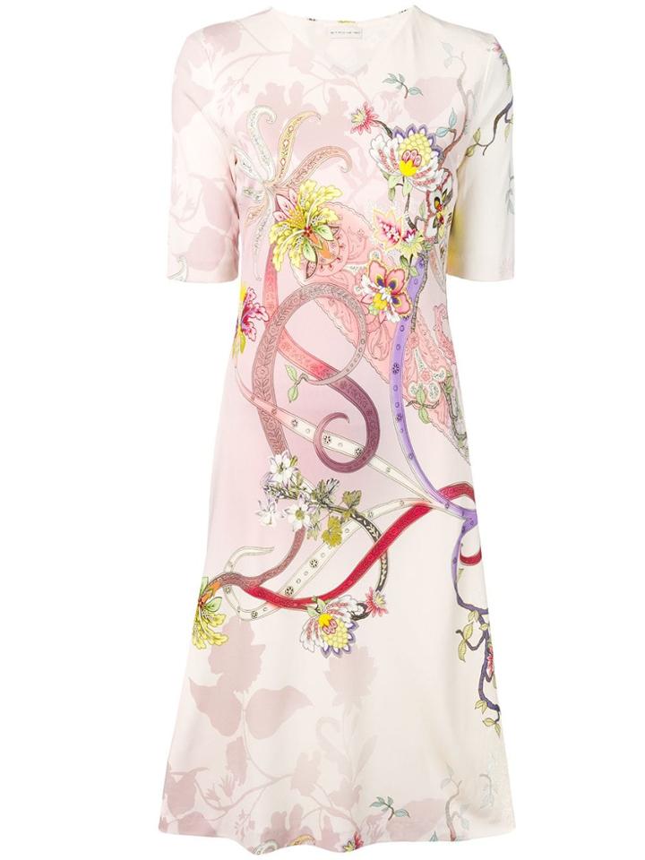 Etro Floral Print Midi Dress - Neutrals