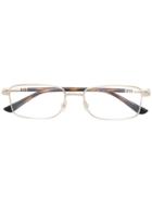 Gucci Eyewear Rectangle Frame Glasses - Gold