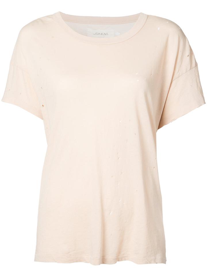 The Great - Plain T-shirt - Women - Cotton - 1, Pink/purple, Cotton