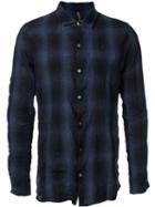 Kazuyuki Kumagai - Checked Shirt - Men - Cotton/linen/flax - 3, Blue, Cotton/linen/flax