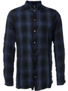 Kazuyuki Kumagai - Checked Shirt - Men - Cotton/linen/flax - 3, Blue, Cotton/linen/flax