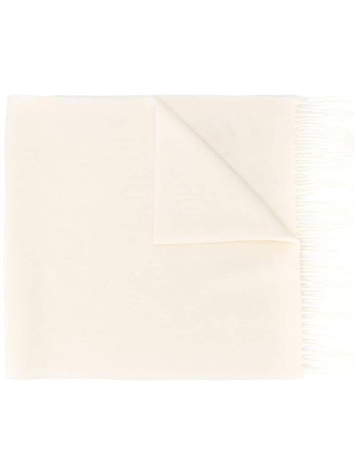 Moschino Couture Embroidered Logo Scarf - White