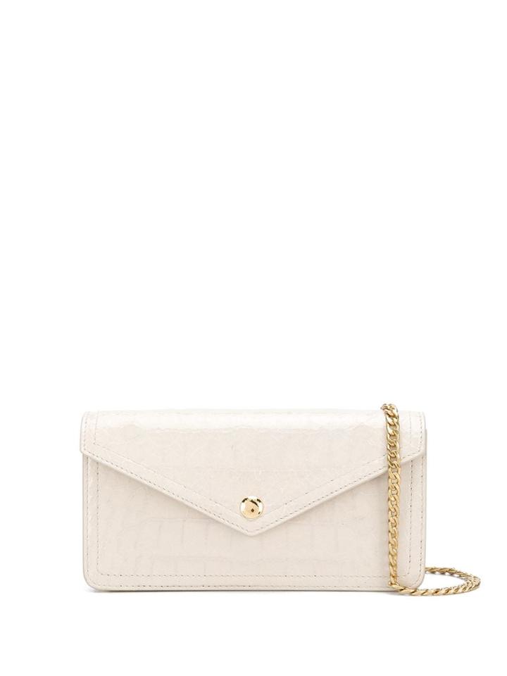 Miu Miu Crocodile Embossed Mini Envelope Bag - Neutrals