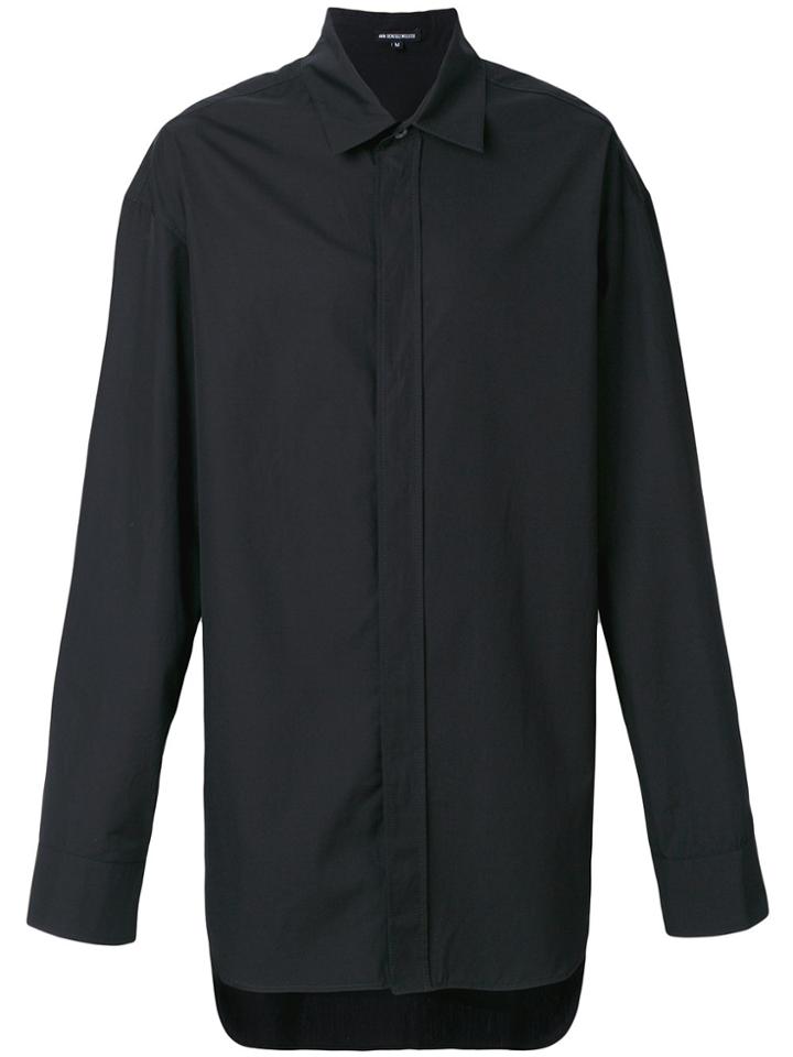 Ann Demeulemeester Oversized Long Sleeved Shirt - Black