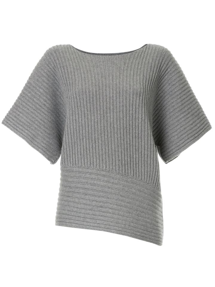 Fabiana Filippi Ribbed Wide Sleeve Sweater - Grey