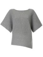 Fabiana Filippi Ribbed Wide Sleeve Sweater - Grey