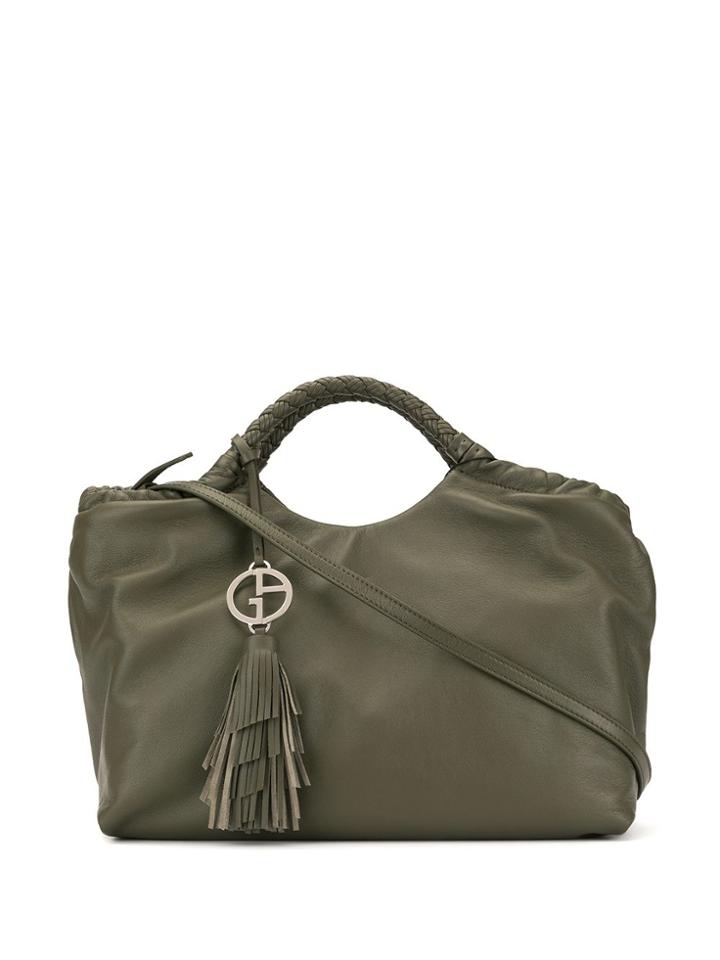 Giorgio Armani Logo Charm Tote Bag - Green