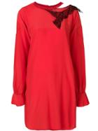 Giacobino Cut Out Embellished Neck Shirt Dress - Red
