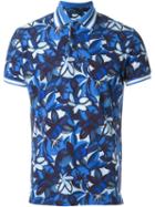 Etro Floral Print Polo Shirt, Men's, Size: Xl, Blue, Cotton