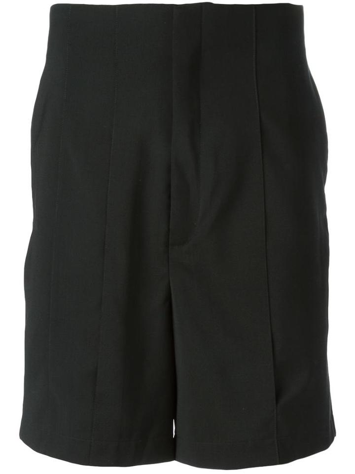 Thamanyah Panelled Tailored Shorts, Men's, Size: 48, Black, Wool
