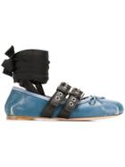 Miu Miu Buckle Ballerina Shoes - Blue