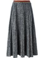 Aviù Pleated Mid-length Skirt, Women's, Size: 40, Black, Cotton/polyamide/polyester/wool