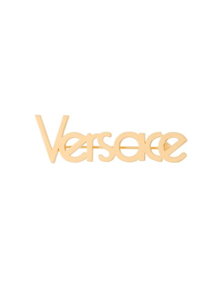 Versace Logo Brooch - Metallic