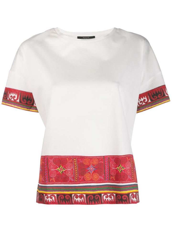 Weekend Max Mara Printed Short Sleeve Top - White