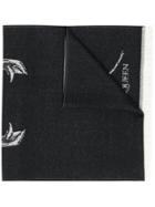 Alexander Mcqueen Knitted Logo Scarf - Black