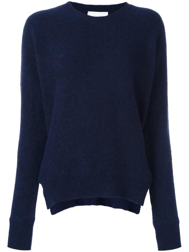 Forte Forte Side Slit Sweater, Women's, Size: 2, Blue, Polyamide/wool