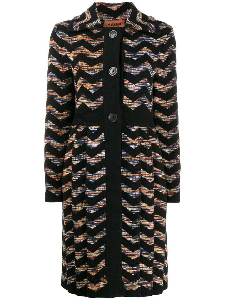 Missoni Zigzag Knit Coat - Black