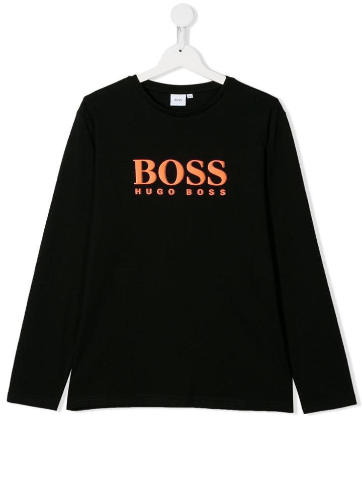 Boss Kids Teen Logo Jersey Top - Black