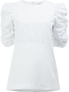 Céline Ruffled Sleeves Blouse, Women's, Size: 40, White, Cotton