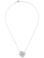 As29 18kt White Gold Roselia Flower Line Large Diamond Necklace -