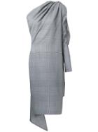 Gareth Pugh Glen Plaid Asymmetric Dress - Grey