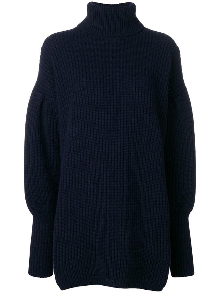 Dondup Balloon Sleeve Turtleneck Sweater - Blue