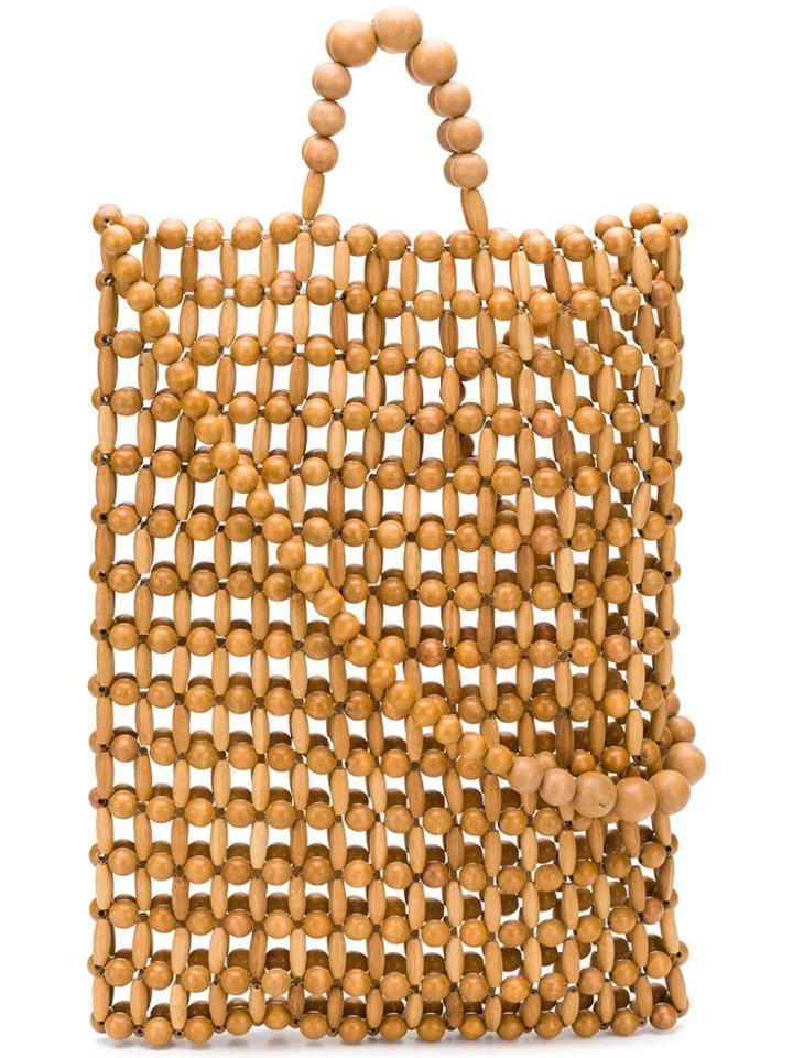 Cult Gaia Riya Beaded Tote - Neutrals