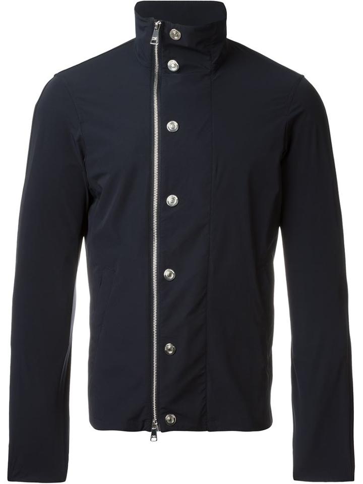 Emporio Armani Snap Detail Funnel Neck Jacket