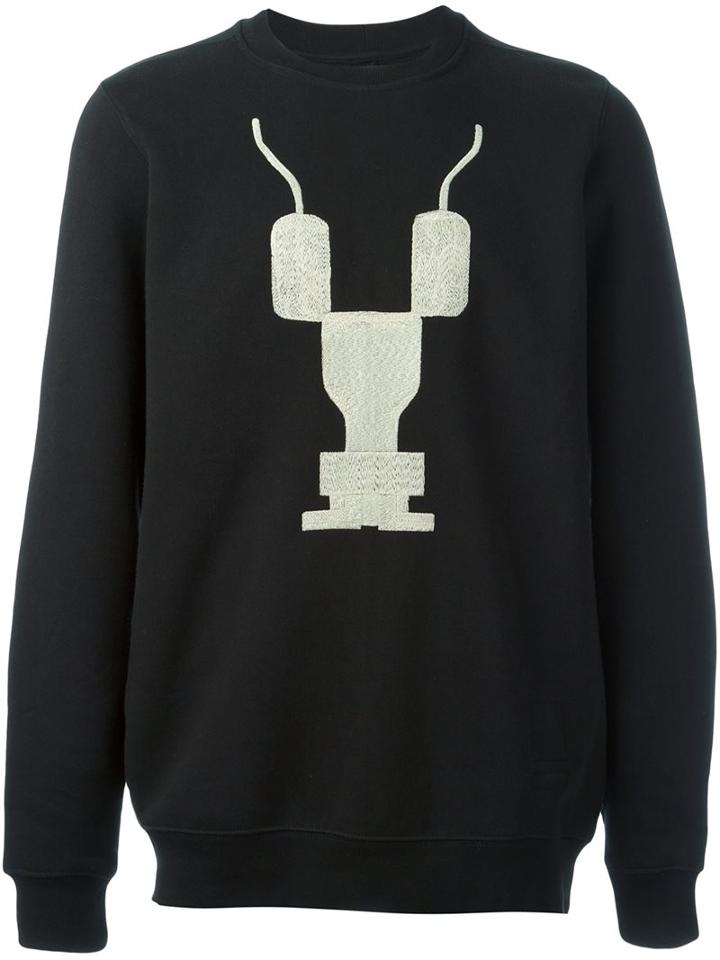 Rick Owens Drkshdw Embroidered Crew Neck Sweatshirt