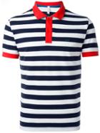 Sun 68 Striped Cuff And Neck Detail 'righe' Polo Shirt
