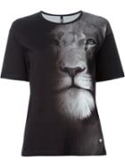 Versus Lion Print T-shirt, Women's, Size: Xxs, Black, Cotton/spandex/elastane