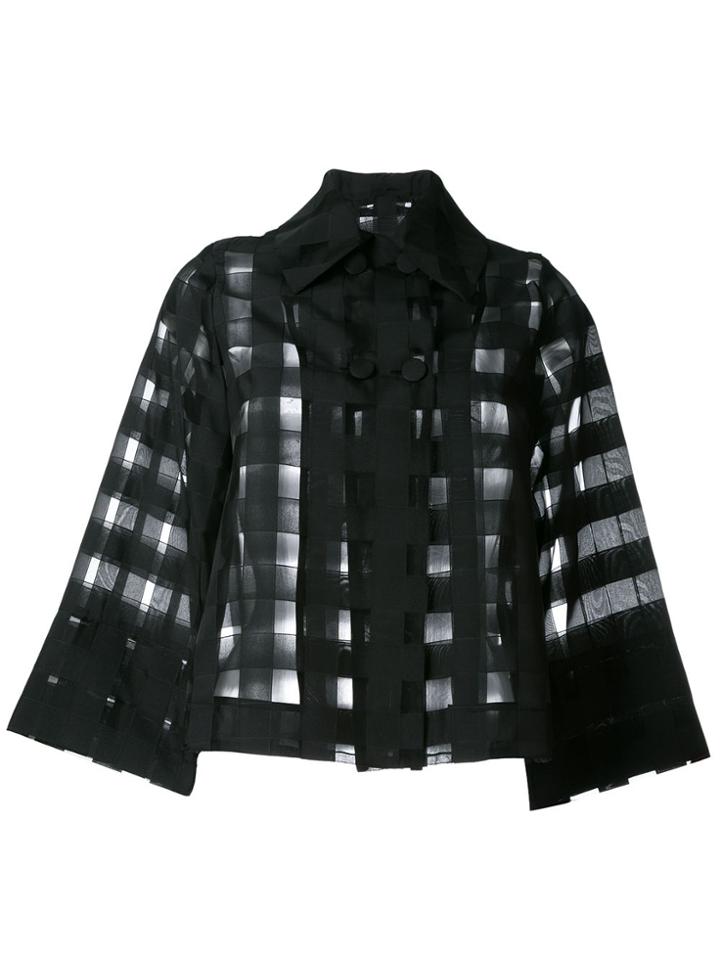 Ultràchic Sheer Checked Shirt - Black
