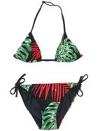 Mc2 Saint Barth Kids Teen Holly Leaf Print Bikini Set - Black