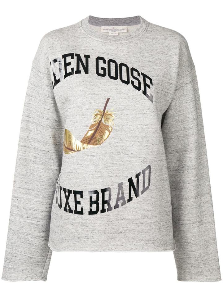 Golden Goose Deluxe Brand Logo Print Sweater - Grey