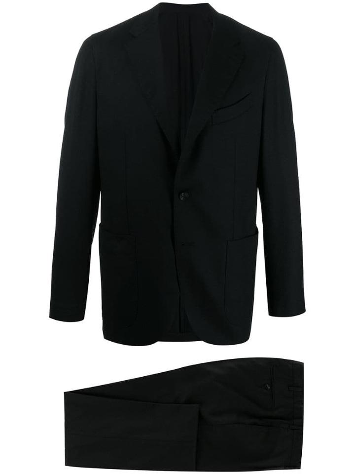 Caruso Fitted Plain Blazer - Black