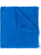 Faliero Sarti Frayed Edge Scarf, Women's, Blue, Silk/modal