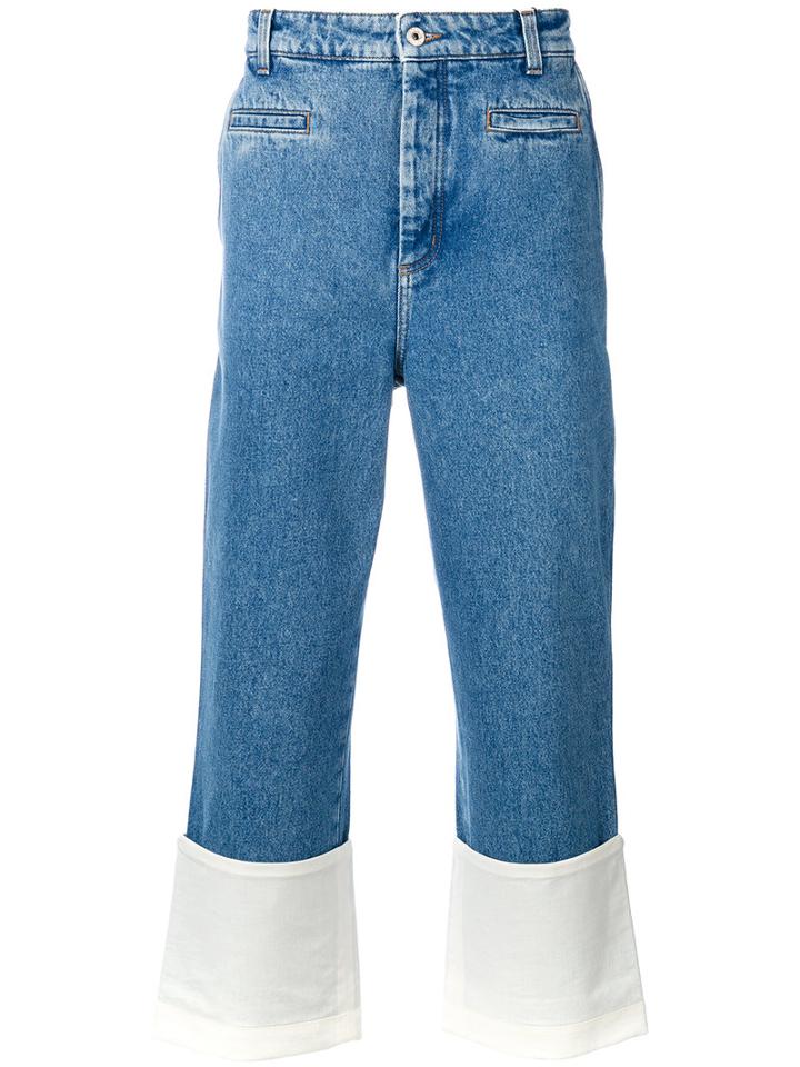 Loewe - Fisherman Trousers - Men - Cotton/calf Leather - 46, Blue, Cotton/calf Leather