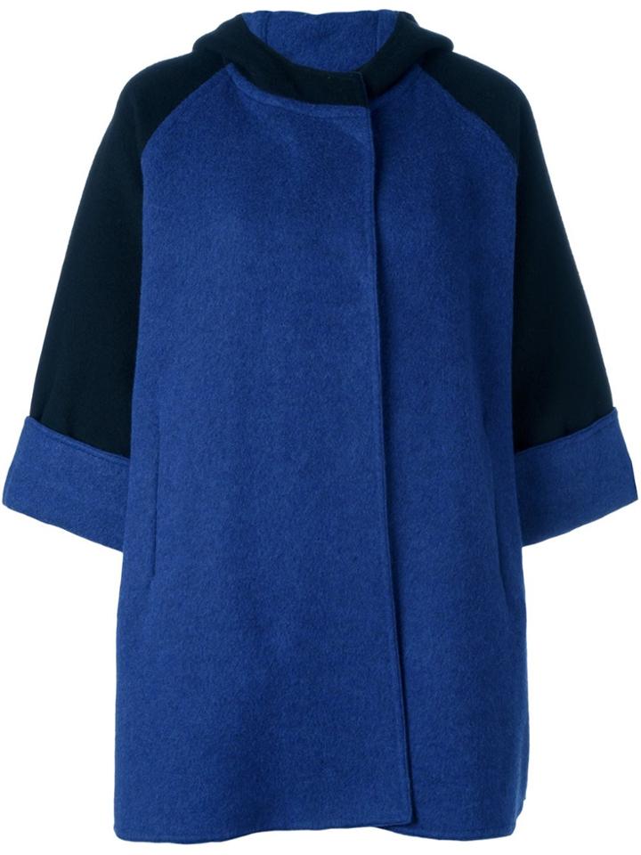 Gianluca Capannolo Two Tone Hooded Coat - Blue