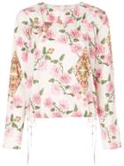 Marni Ruched Floral Blouse - White